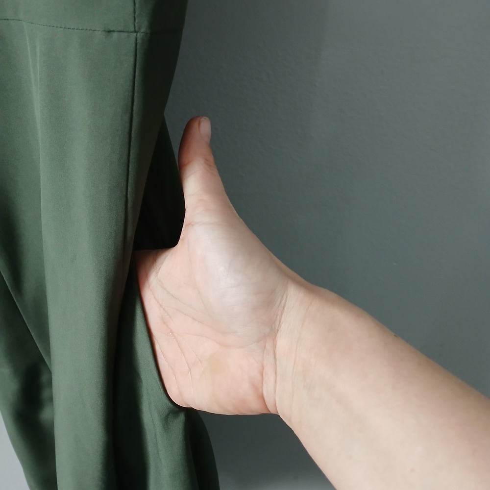 Krimson Klover Size Small Stella Dress‎ Olive Green Handkerchief Hem Sleeveless - Picture 6 of 15